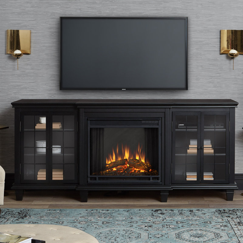 Real Flame Meuble télé avec foyer électrique pour téléviseur de 78 po et moins Marlowe et Real Flame Meuble télé avec foyer électrique pour téléviseur de 78 po et moins Marlowe et